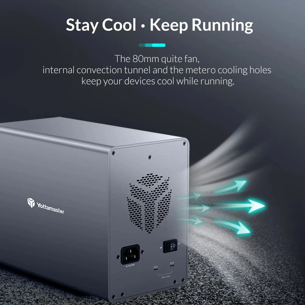 Boîtier de disque dur Yottamaster 5 baies USB3.1 (GEN2) type-c boîtier de disque dur externe prise e