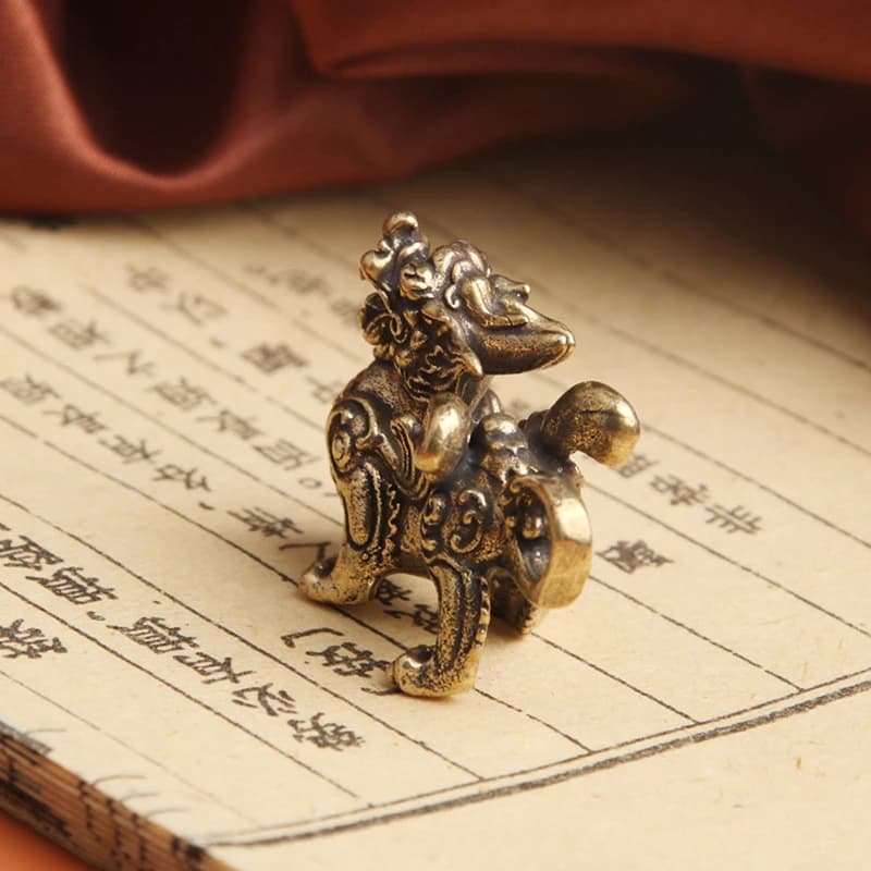 Kirin Feng Shui-Ornement en Cuivre Pur, Pendentif Orn Nairobi, Statue, Figurine Kylin, Richesse Illi