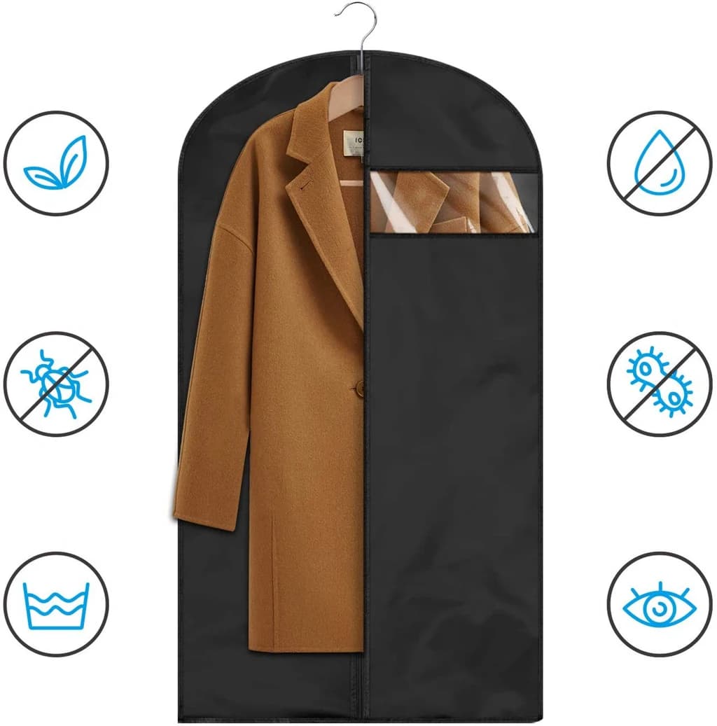 Housses de vêtements anti-poussière, imperméables, pour manteau, costume, robe, protecteur, sacs à v