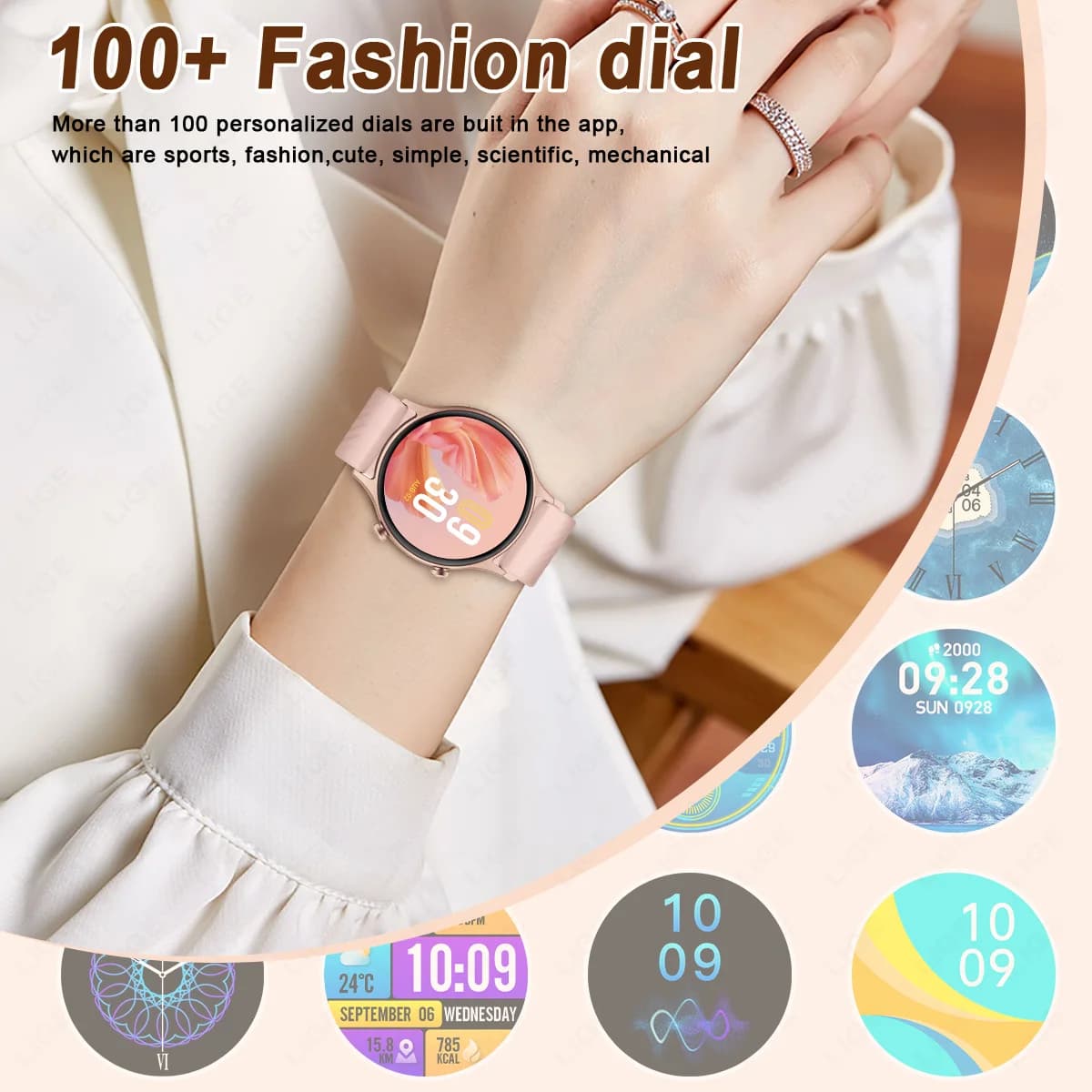 2025 nouvelle dame mode montre intelligente femmes AMOLED HD écran GPS fréquence cardiaque Bluetooth
