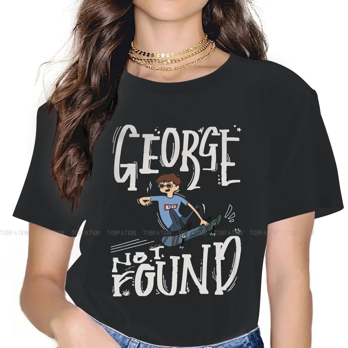 T-shirt de skateboard George pour femme, ample, en coton, avec image de rêve SMP Grunge, Vintage