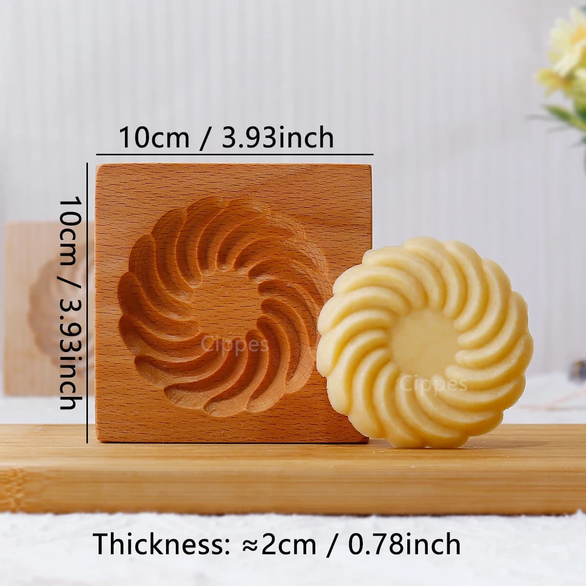 Moule à biscuits Speculaas en bois, moules de coupe de biscuits en relief sculpté en 3D, pour pain d