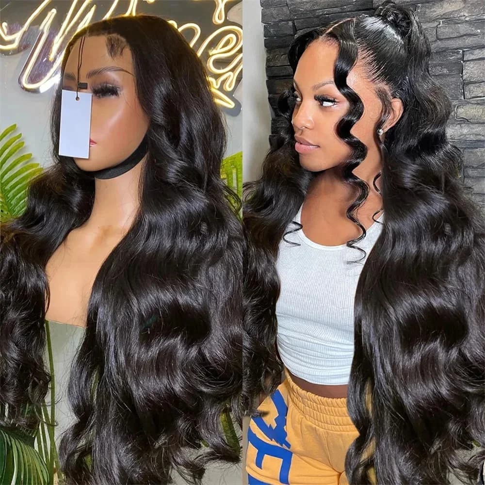Perruques en cheveux humains ondulés, Lace Front HD transparente 13x6, pour femmes noires, Perruques