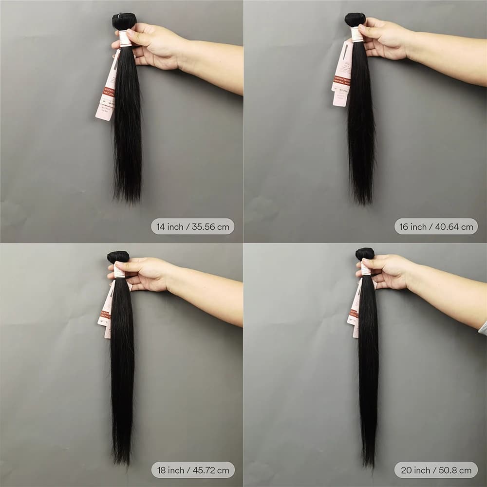 Tissage en lot brésilien naturel Remy lisse, Extensions de cheveux de 10 à 30 pouces, couleur noire 