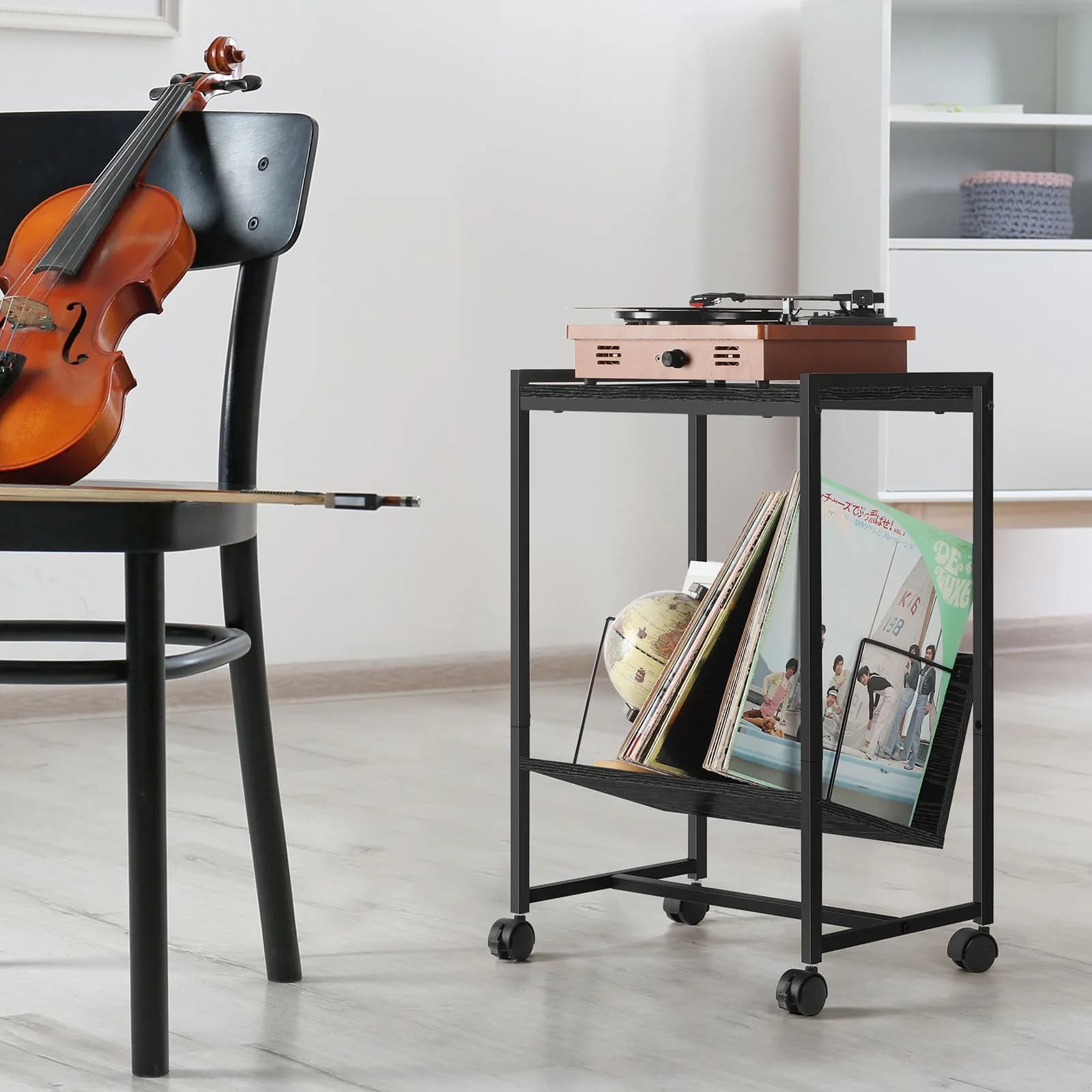 Support de tourne-disque coloré avec rangement d'enregistrement, armoire de rangement en vinyle avec