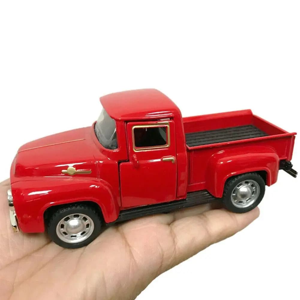 Modèle de camion en métal rouge, alliage Vintage, Mini voiture moulée sous pression, décor de Collec