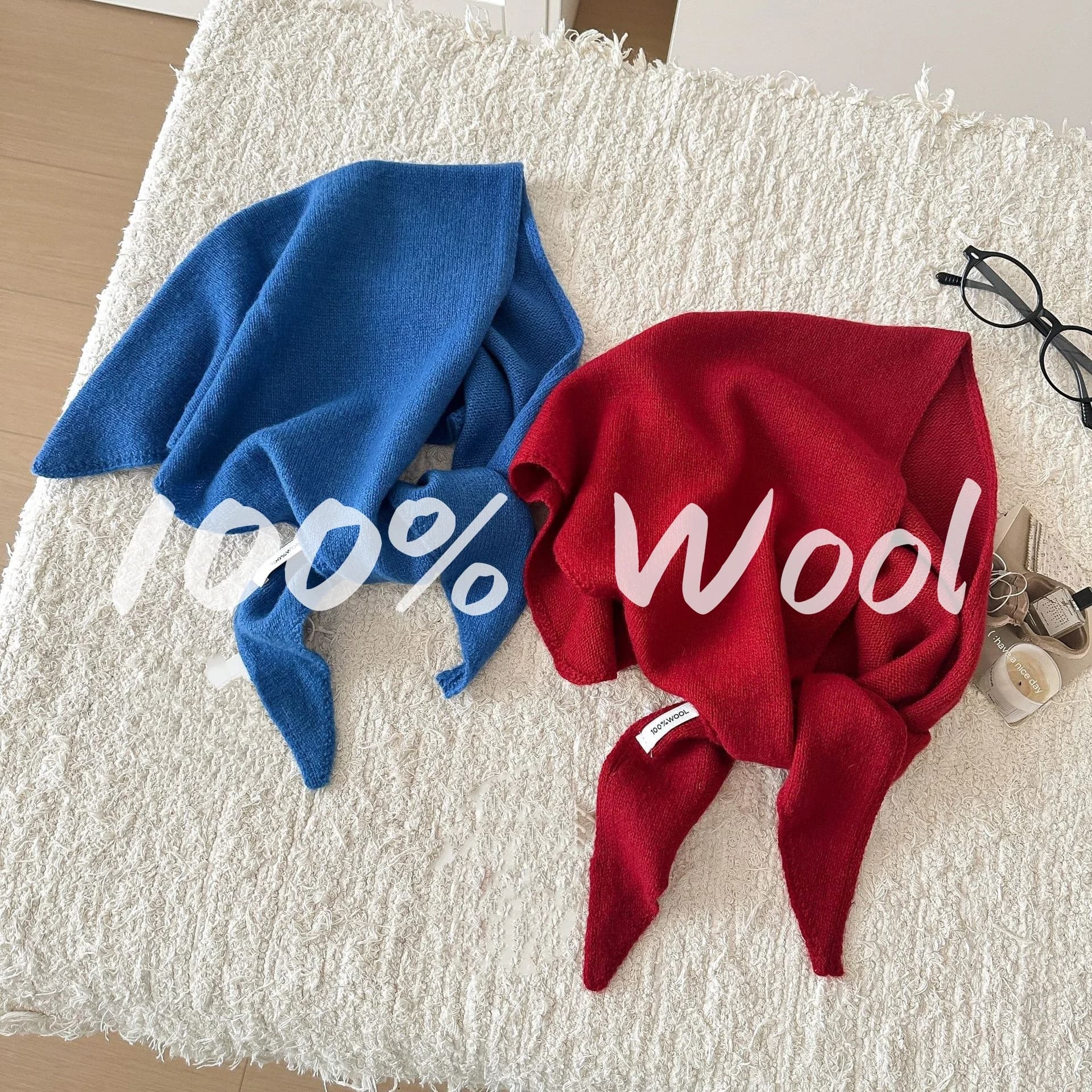100% laine Style coréen hiver mode chaud tricoté triangulaire Hijab écharpe femmes foulard châle mul