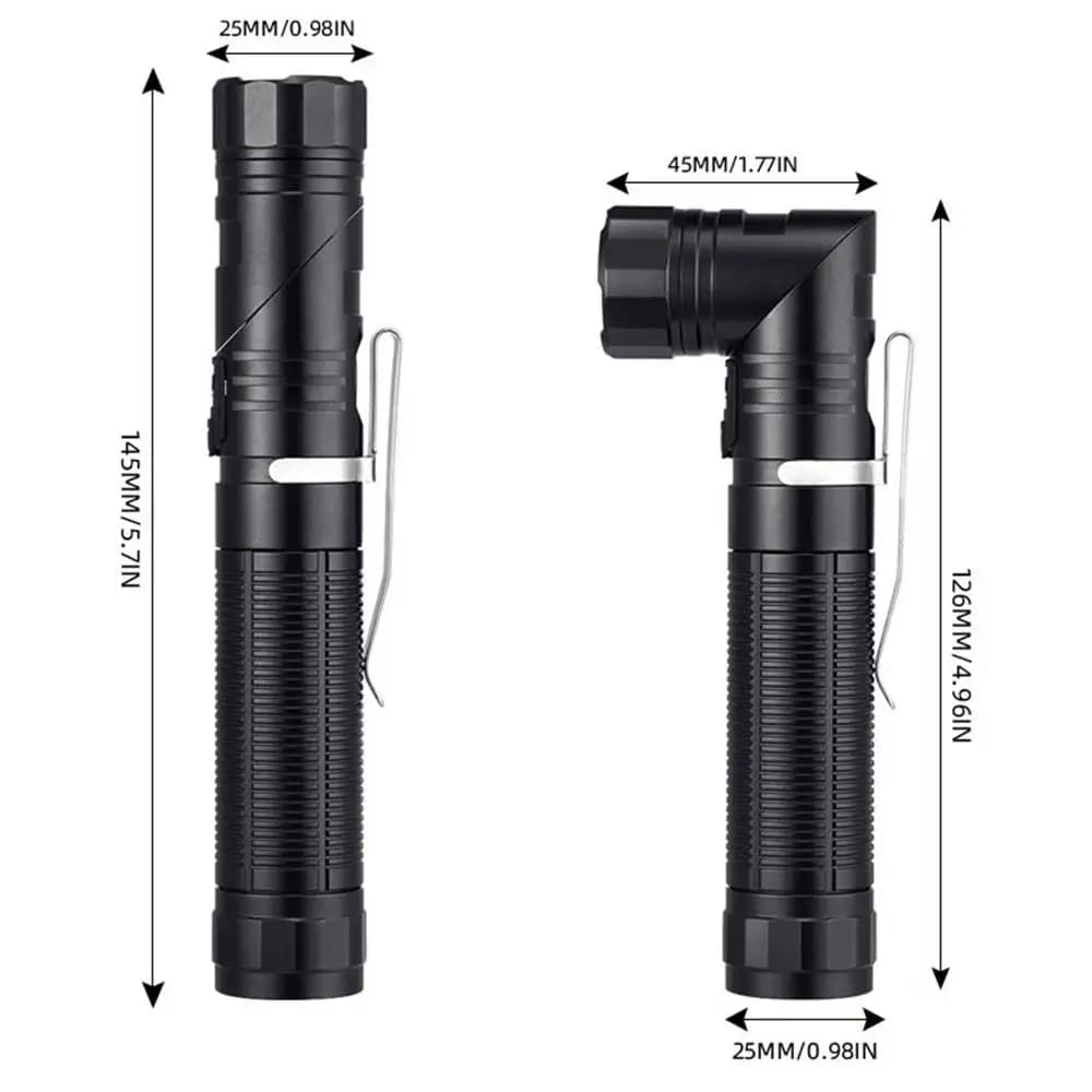 12W SST40 LED lampe de poche tactique 90 degrés rotatif USB Rechargeable torche magnétique chasse Ca