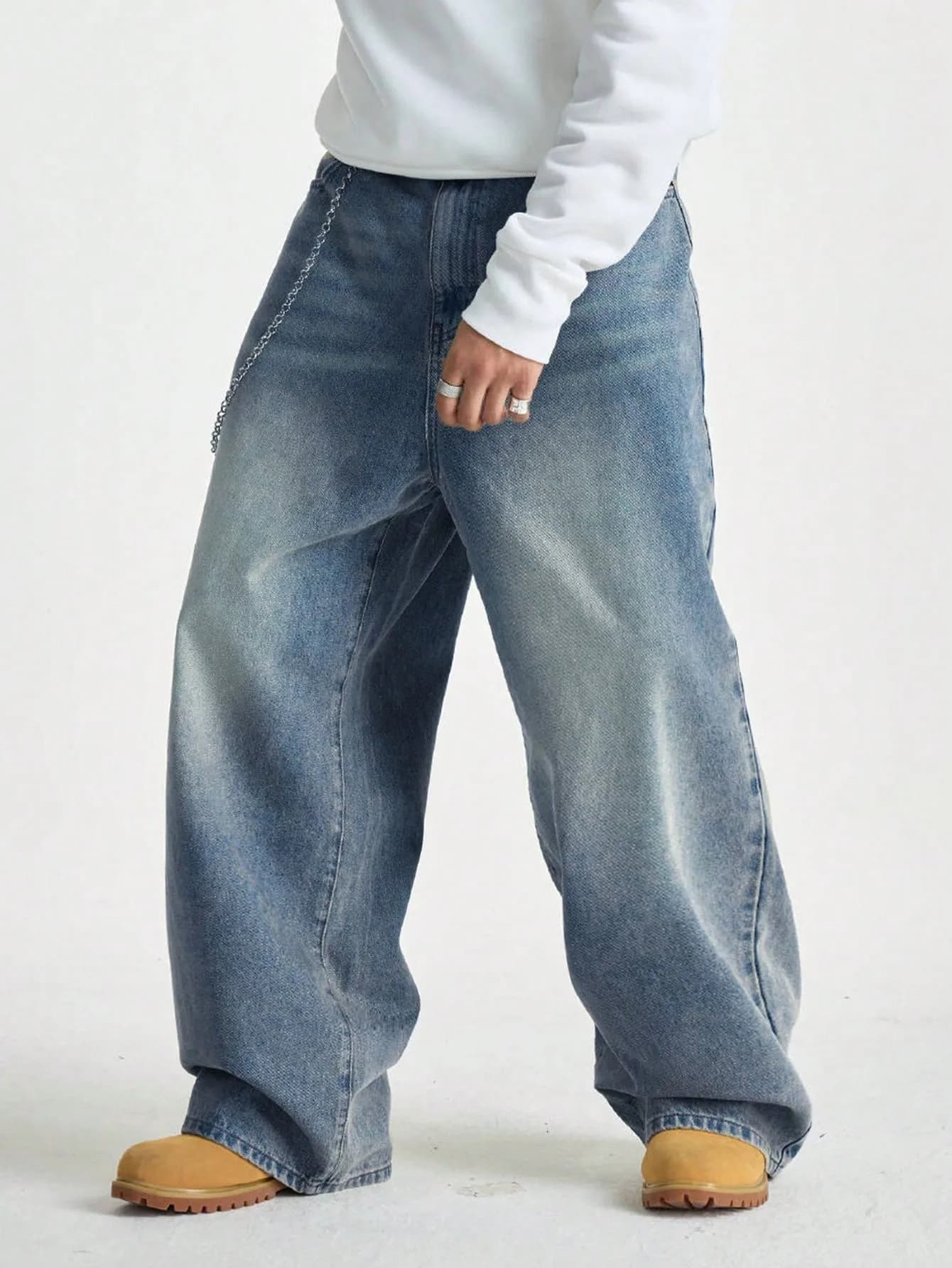 Jean large brossé pour hommes, 1 pièce, jean large Y2K, nouvelles roches, Buggy, pantalon Hip-Hop no