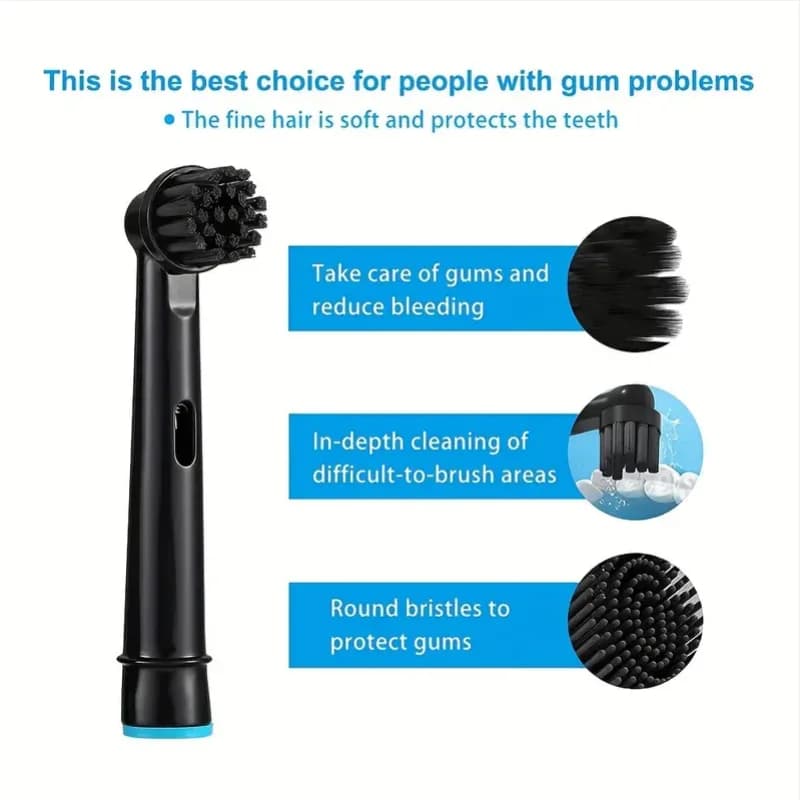 Têtes de brosse de rechange en poils de charbon de bambou, pour brosse à dents électrique Oral B, ne