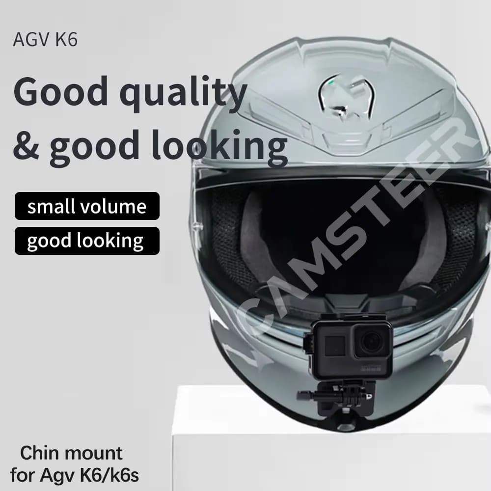 Support de mentonnière personnalisé en aluminium pour casque AGV K6, compatible avec les caméras GoP