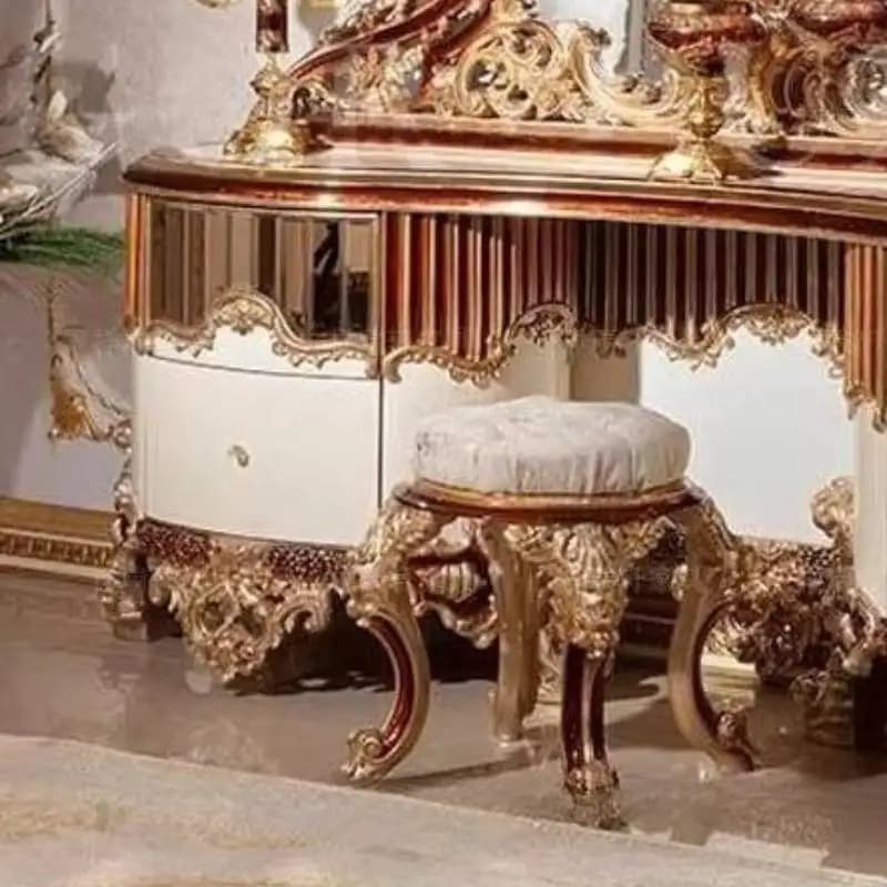 Commode de maquillage de luxe avec miroir vintage pour adultes, bureau de maquillage d'angle pas che