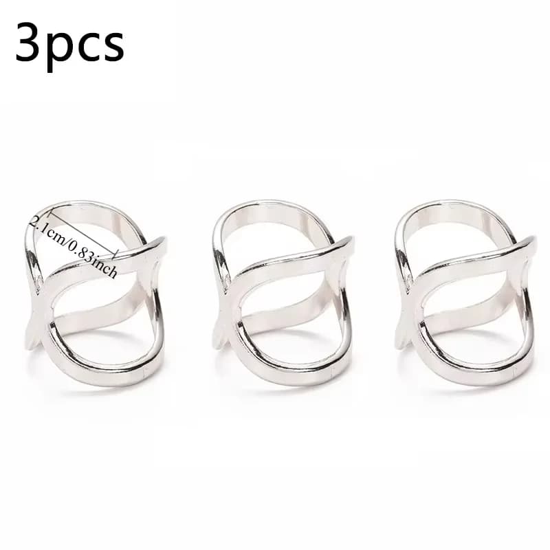 Mi Wangxing – boucle d'écharpe plaquée or, 3 pièces, multi-usages, croix creuse brillante, châle car
