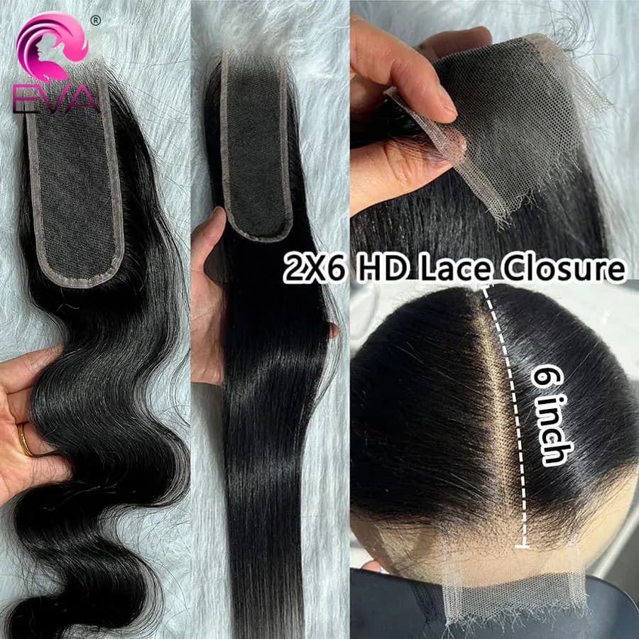 Eva cheveux réel HD dentelle 5x5 6x6 7x5 9x6 HD fermeture cheveux humains Invisible fondu peaux 13x4
