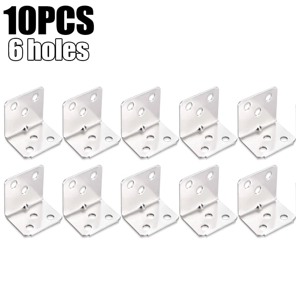 Supports d'angle universels en acier inoxydable 50/10x, pour armoires, tiroirs, fenêtres, meubles en