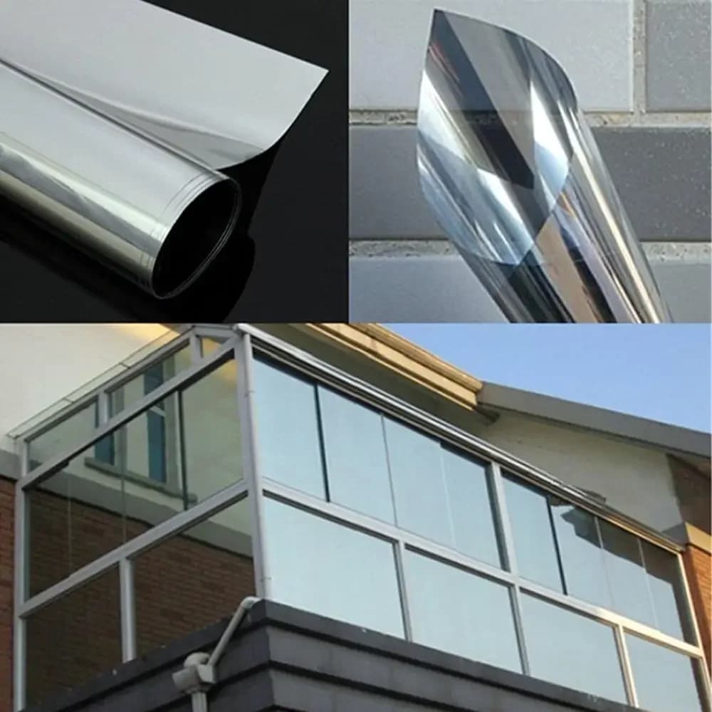 Film de fenêtre miroir unidirectionnel argent auto-adhésif occultant réfléchissant teinte de fenêtre