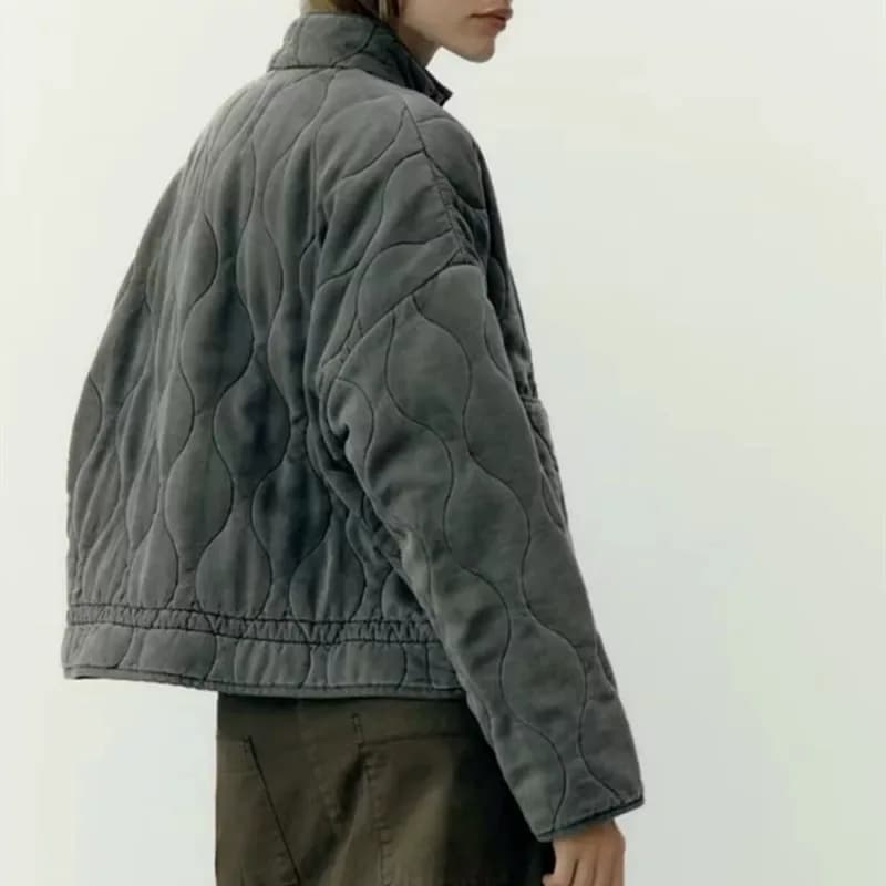 Manteau matelassé en polyester pour femme, nouvelle collection 2026, style vintage, en rayonne Lenzi