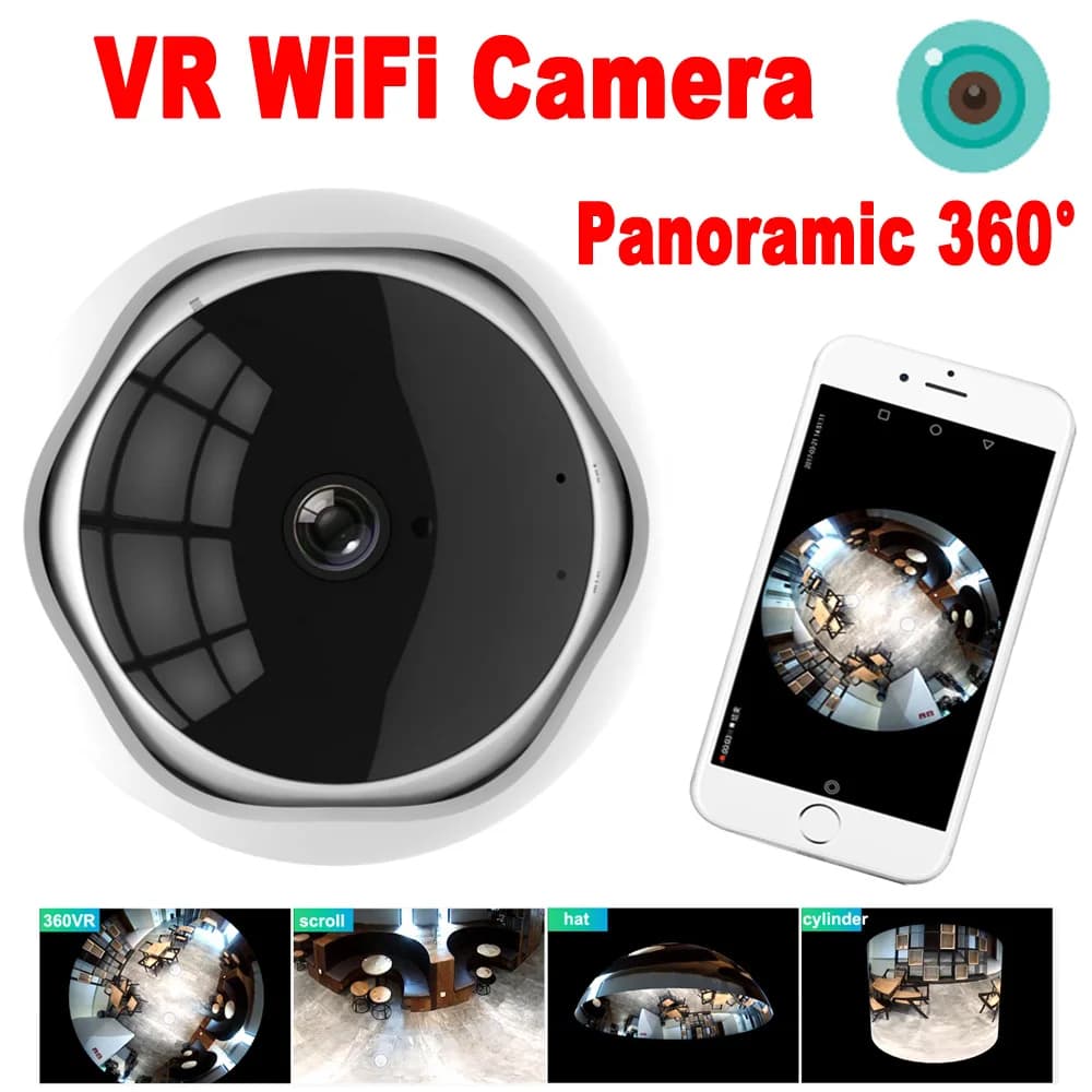 iCsee Oeil de poisson 360 °   Caméra de Surveillance WiFi 5MP HD caméra de sécurité panoramique inté