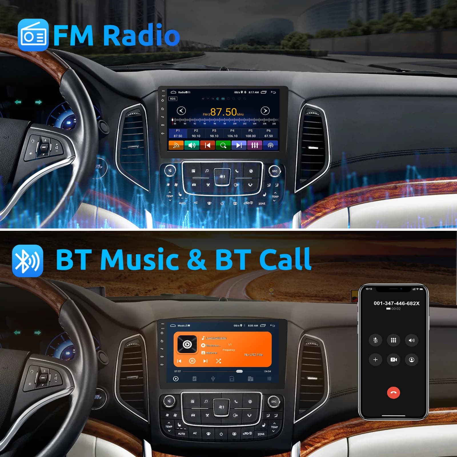 ESSGOO Autoradio sans fil Carplay Android Auto 7 9 10 "2 Din lecteur multimédia universel Autoradio 