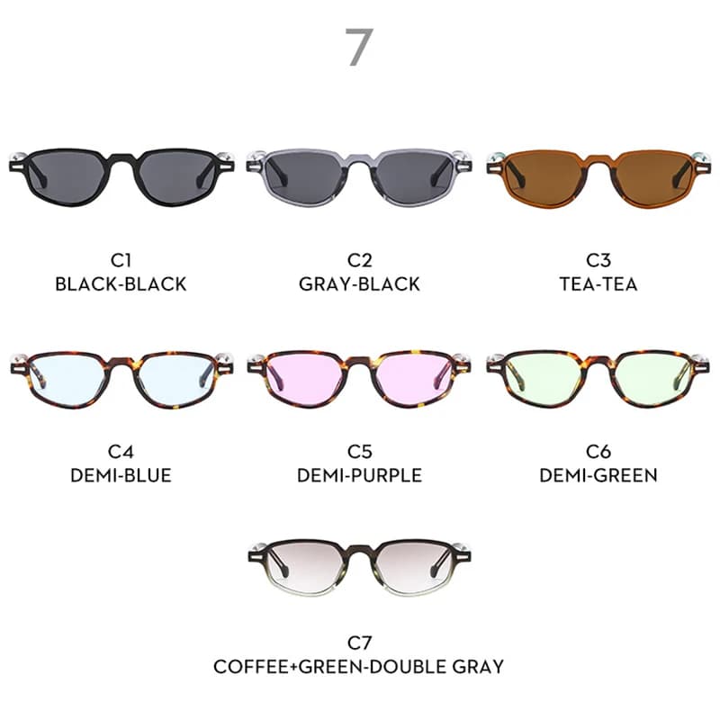SHAUNA Ins mode populaire petit œil de chat femmes lunettes de soleil rétro clair océan lentille nua