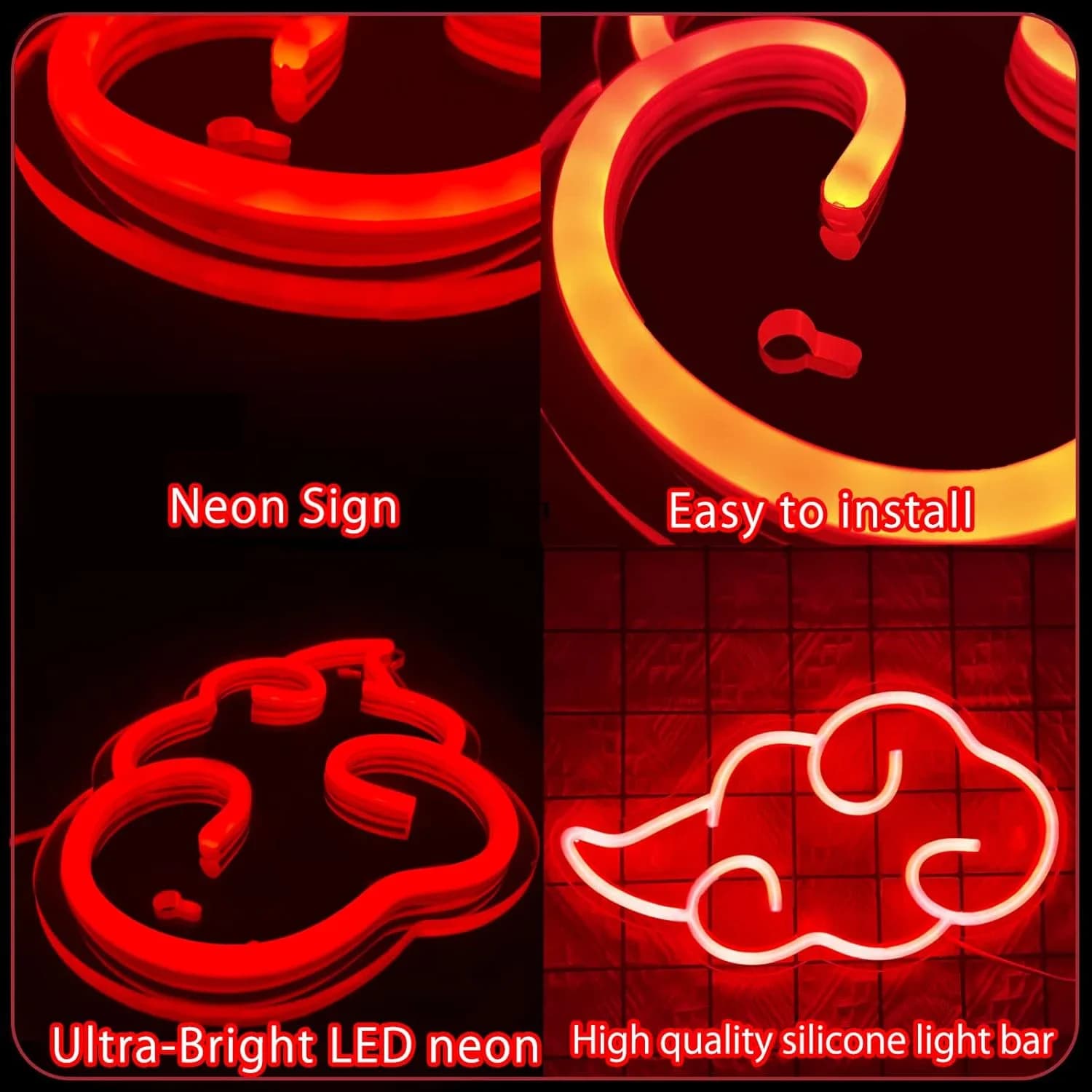 Lumière néon LED nuage pour chambre ou salle de jeux, lampe alimentée par USB, décoration esthétique