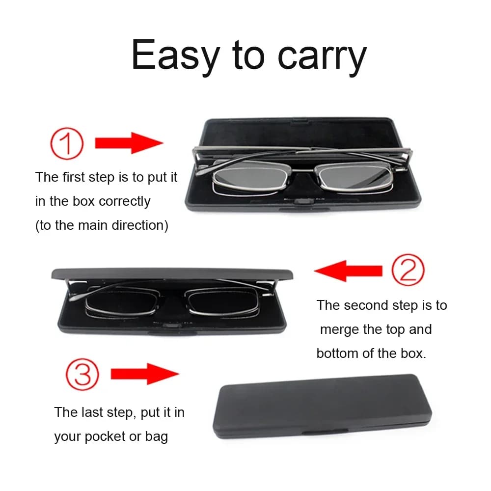Lunettes de Lecture pour Homme et Femme, Loupes Progressives, Monture Pliable à Bords Complets, Pres
