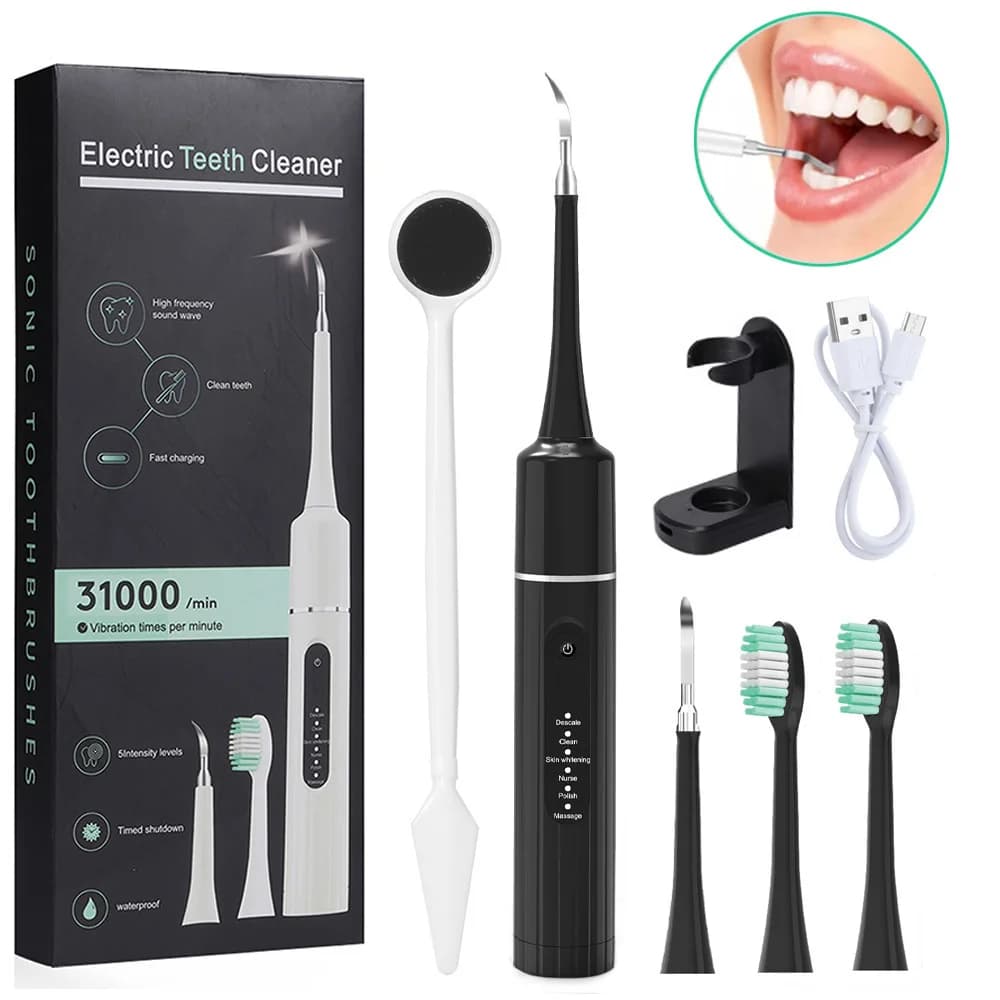 Brosse à dents électrique sonique - outil portable pour le soin et l'élimination du tartre à domicil