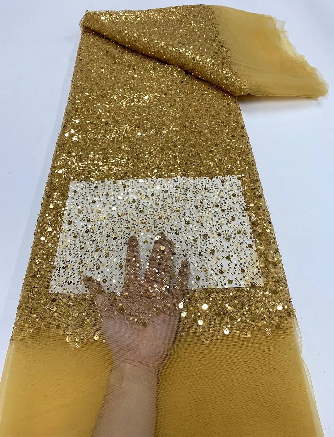 Tissu africain en dentelle Organza de haute qualité, tissu français en dentelle de perles lourdes, T