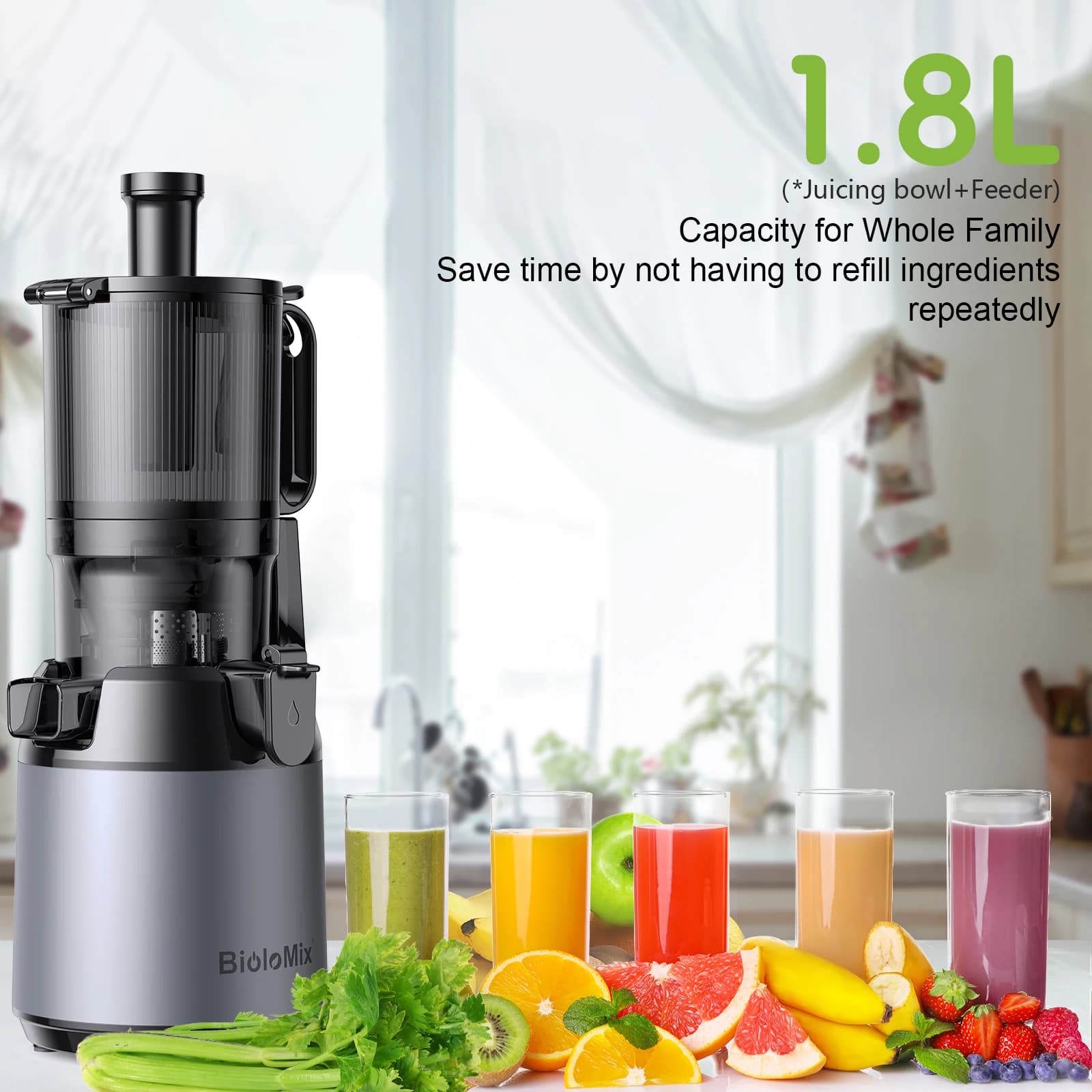 BioloMix-Presse à froid Ju479, avec goulotte de rajeunissement de 130mm, pour fruits entiers et 05/0