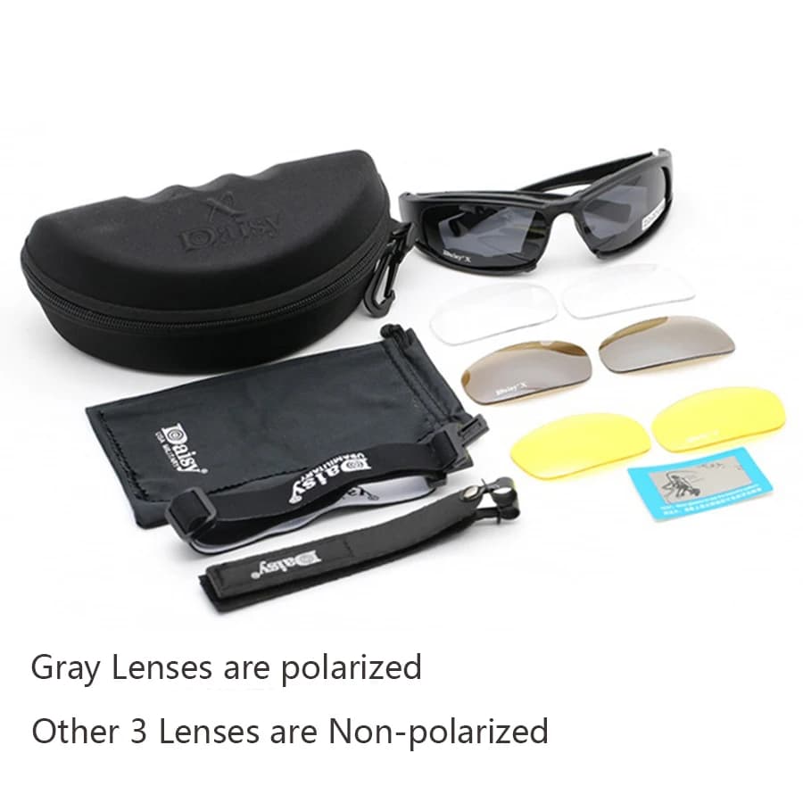 Daisy X7 lunettes polarisées tactiques lunettes militaires lunettes de soleil de l'armée avec 4 lent