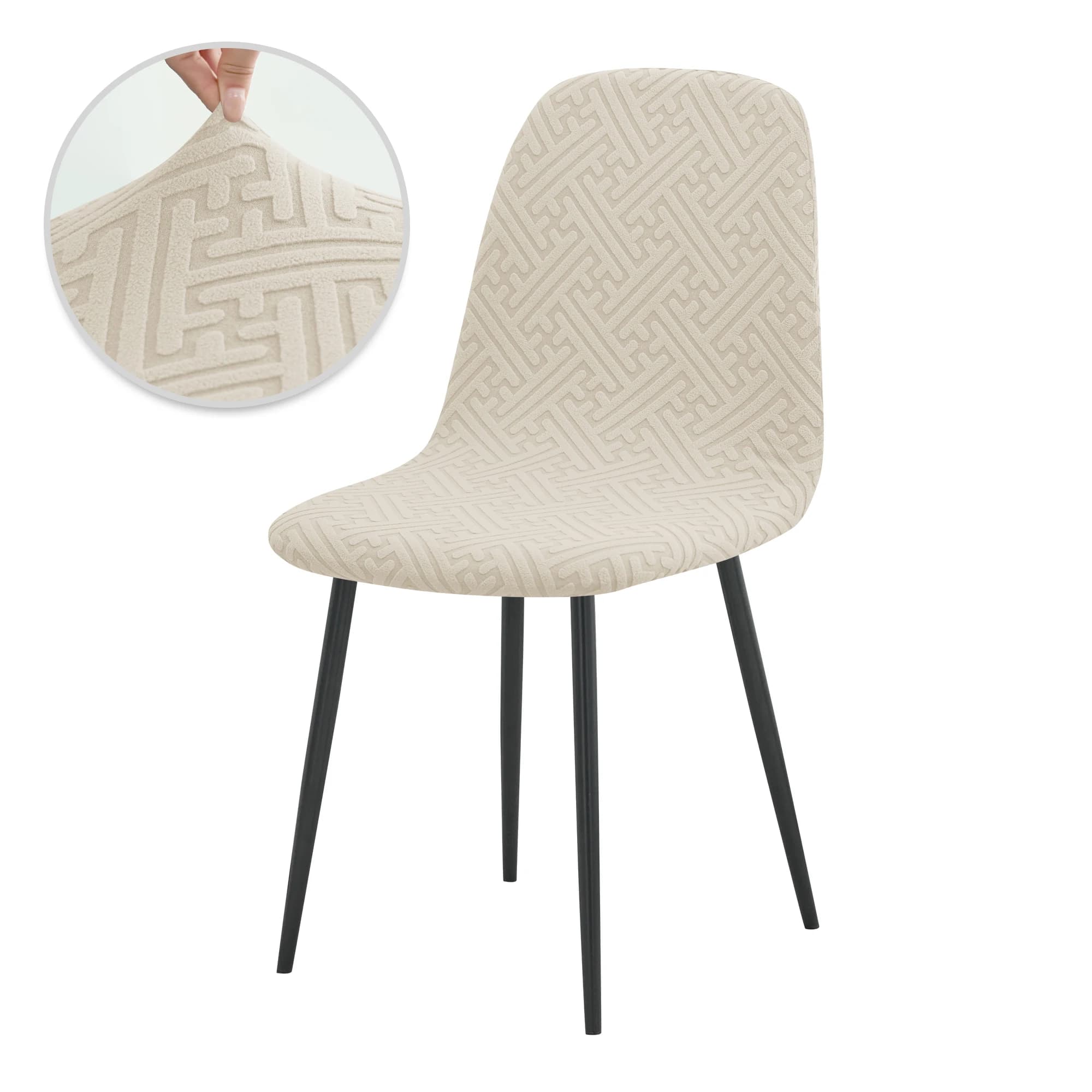 Jacqaurd Shell Housse de chaise extensible à dossier court Housse de chaise scandinave Housses de si