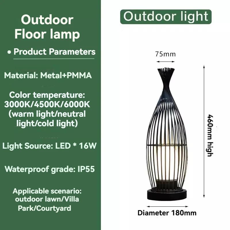 Lampe de sol extérieure étanche pour villa, pelouse, jardin, cour, piscine, décoration intérieure, l