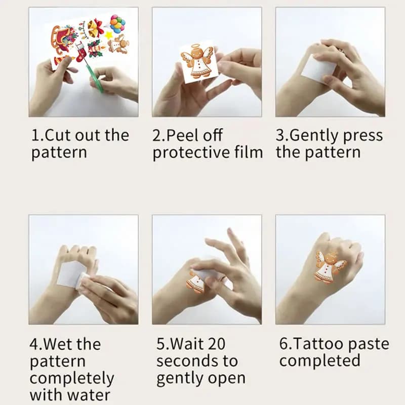 Autocollants de tatouage imperméables pour fête à thème Gabby Dollhouse, 20 pièces, mignons chats de