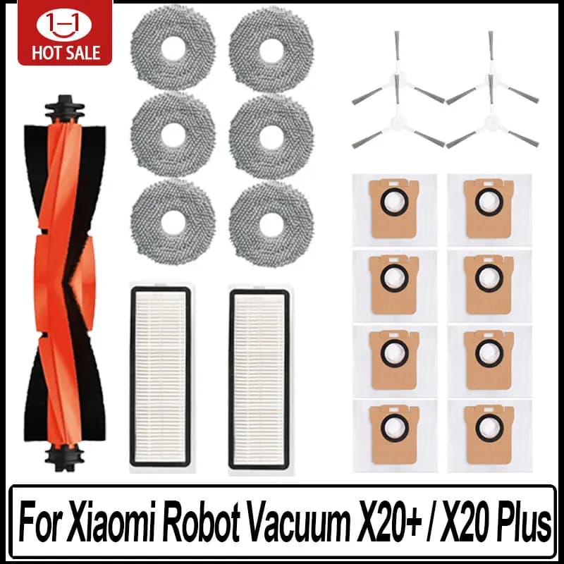 21 pièces pour aspirateur Robot Xiaomi X20 + / X20 Plus, accessoires, sac à poussière, tissu de vadr