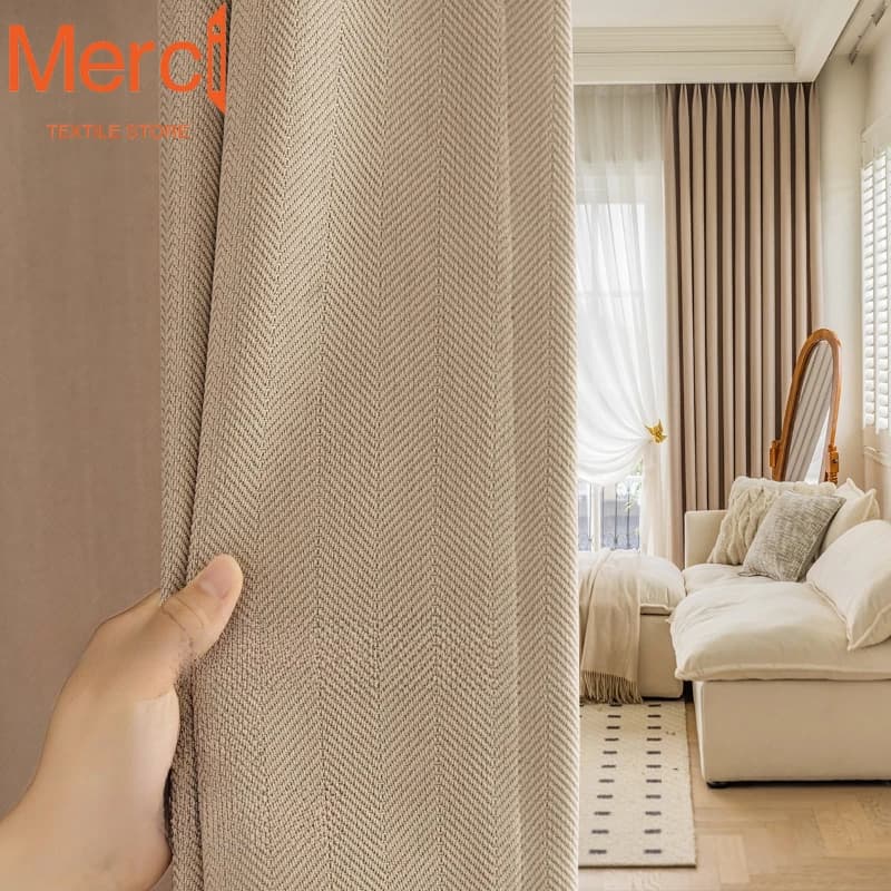 Rideaux Jacquard en Chenille Crème de Luxe, Style Français Moderne, pour Salon, Chambre à Coucher, S