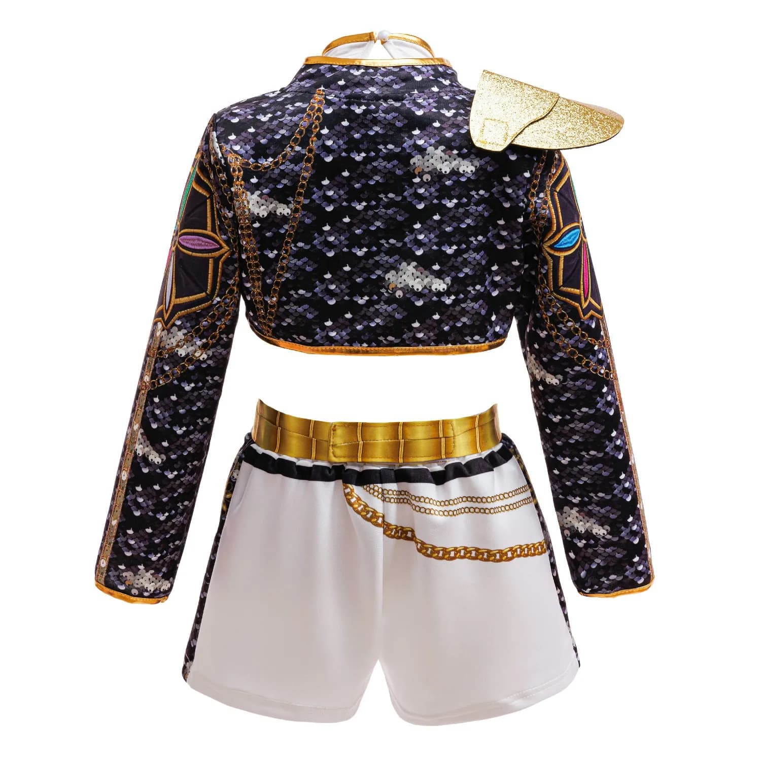 Costume d'Halloween K-pop pour filles, tenue de groupe idole noire trois pièces, ensemble de robe de