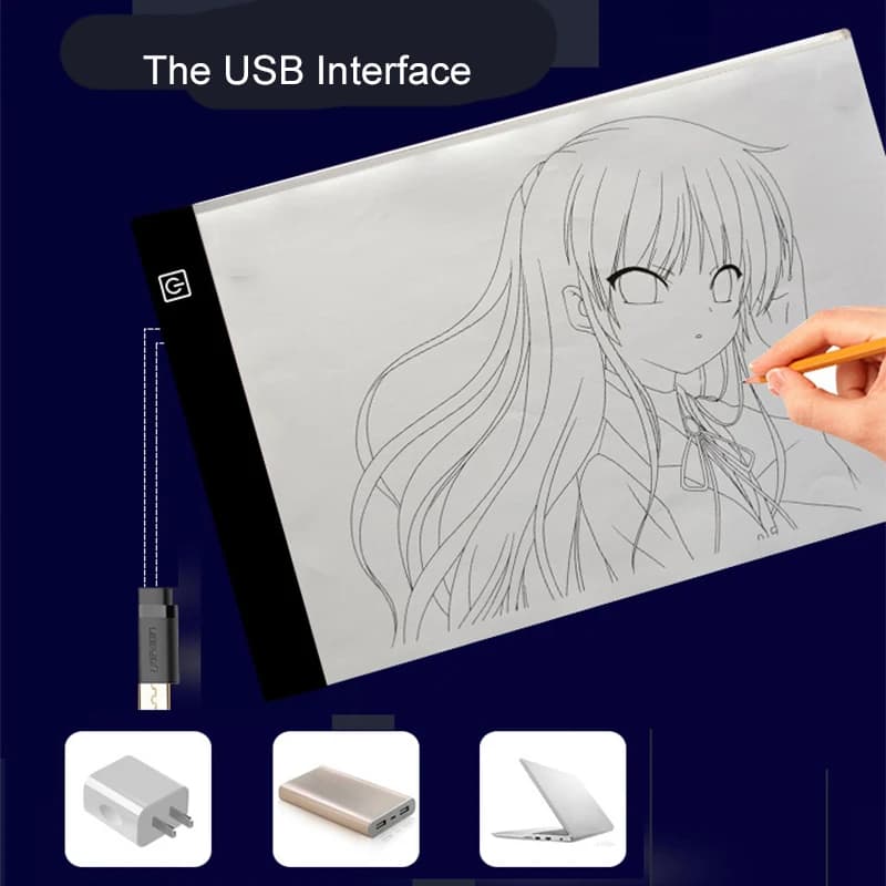 Bloc-notes à lumière LED réglable pour enfants, tableau à intensité variable, bloc-notes de dessin e