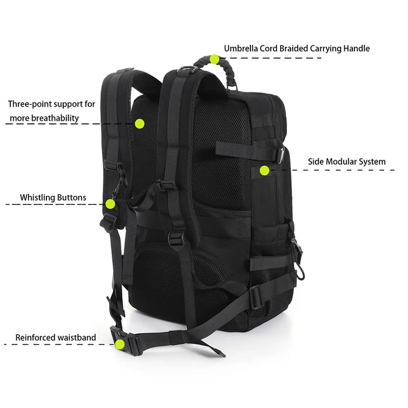 Sac polochon pour homme avec système modulaire de grande capacité, design multi-compartiments avec e