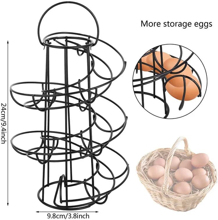 Support à œufs en spirale, support de rangement pour squelette d'œufs, distributeur en spirale de lu
