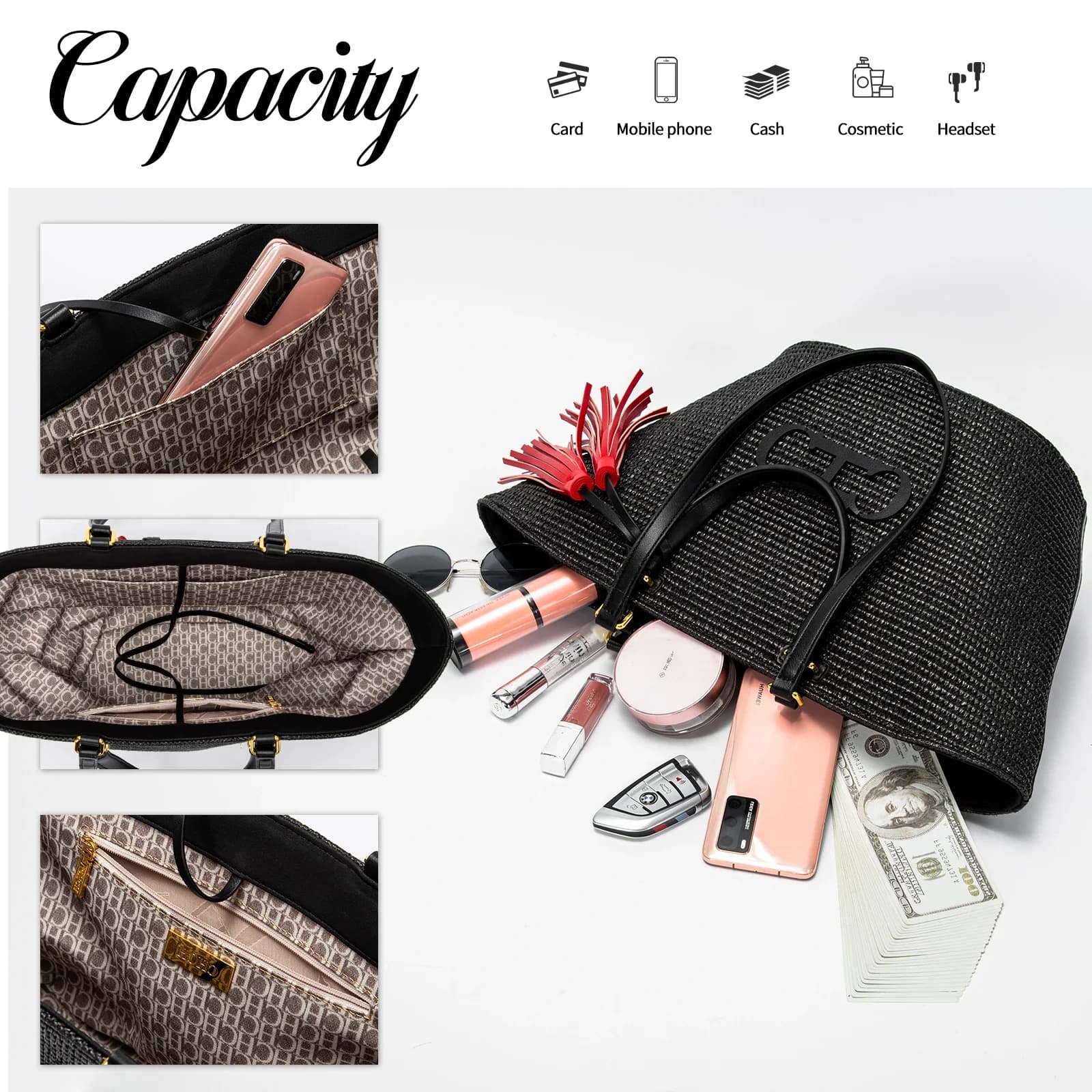 CHCH – sac fourre-tout pour femmes, sac de plage pour vacances, sac de plage, sac de Shopping à main
