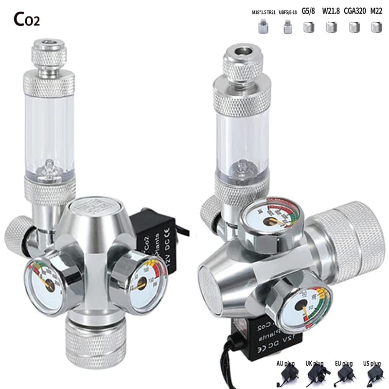 Régulateur de CO2 pour Aquarium AC100-240V, vanne électromagnétique, compteur de bulles, système de 