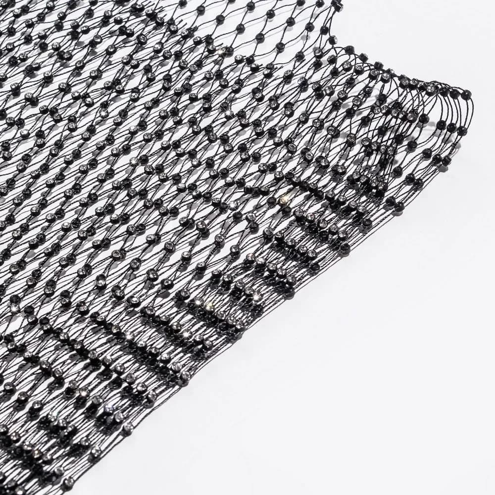 Gilet transparent en maille pour femmes, Sexy, brillant, strass, résille, ajouré, haut court, couver