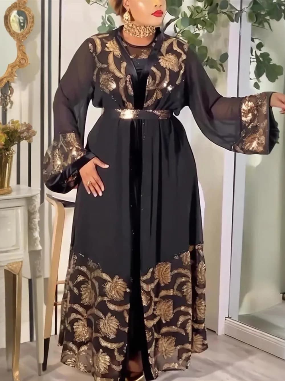 Abaya Ramadan, Kaftan Dubaï, Robe Hijab Musulmane, Cardigan, Robes de Soirée Africaines pour Femmes,