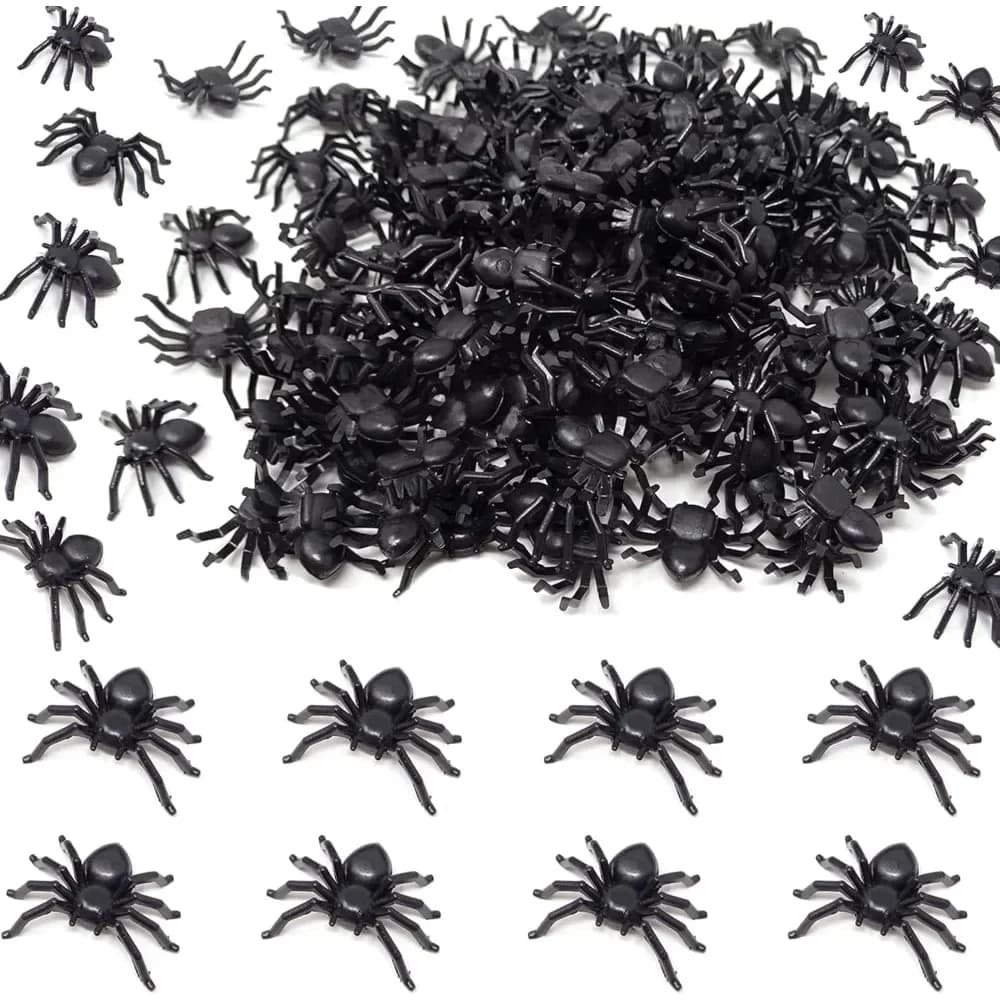 Petites Araignées Noires en Plastique pour Halloween, Décoration de Maison Hantée, Simulation Délica