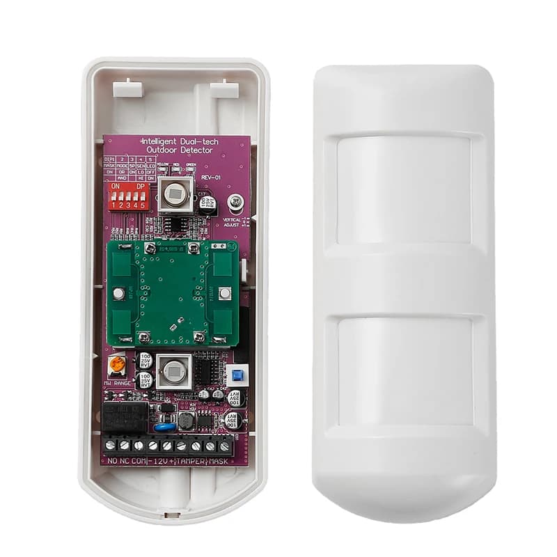 Nouveau détecteur de mouvement d'alarme extérieure étanche 3 technologie filaire 2PIR + MW, PIR resp