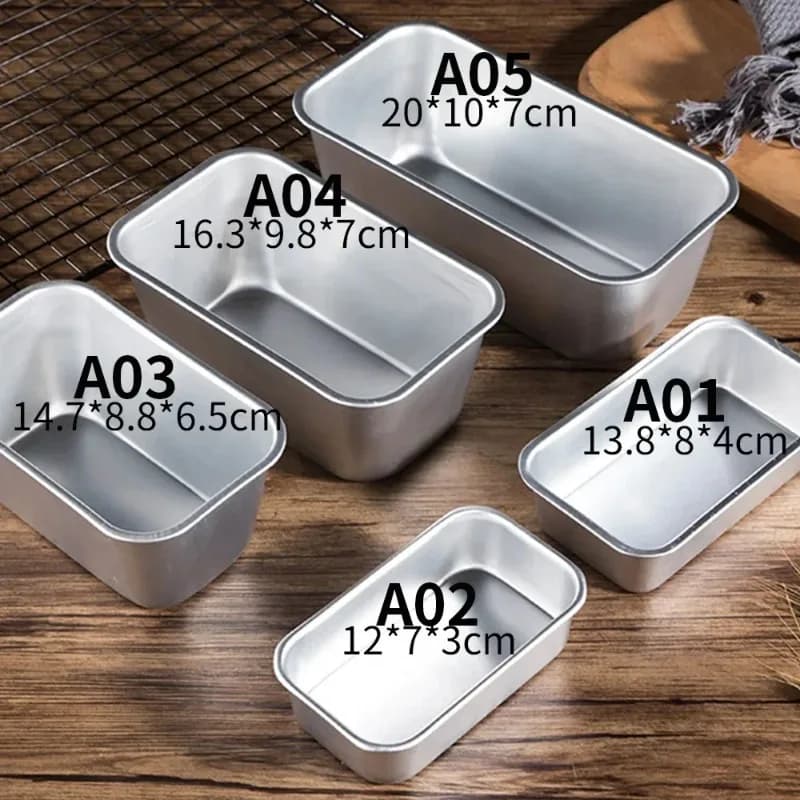 Moule à pain rectangulaire en aluminium, 5 tailles, plateau en étain pour pain, boîte à fromage anti