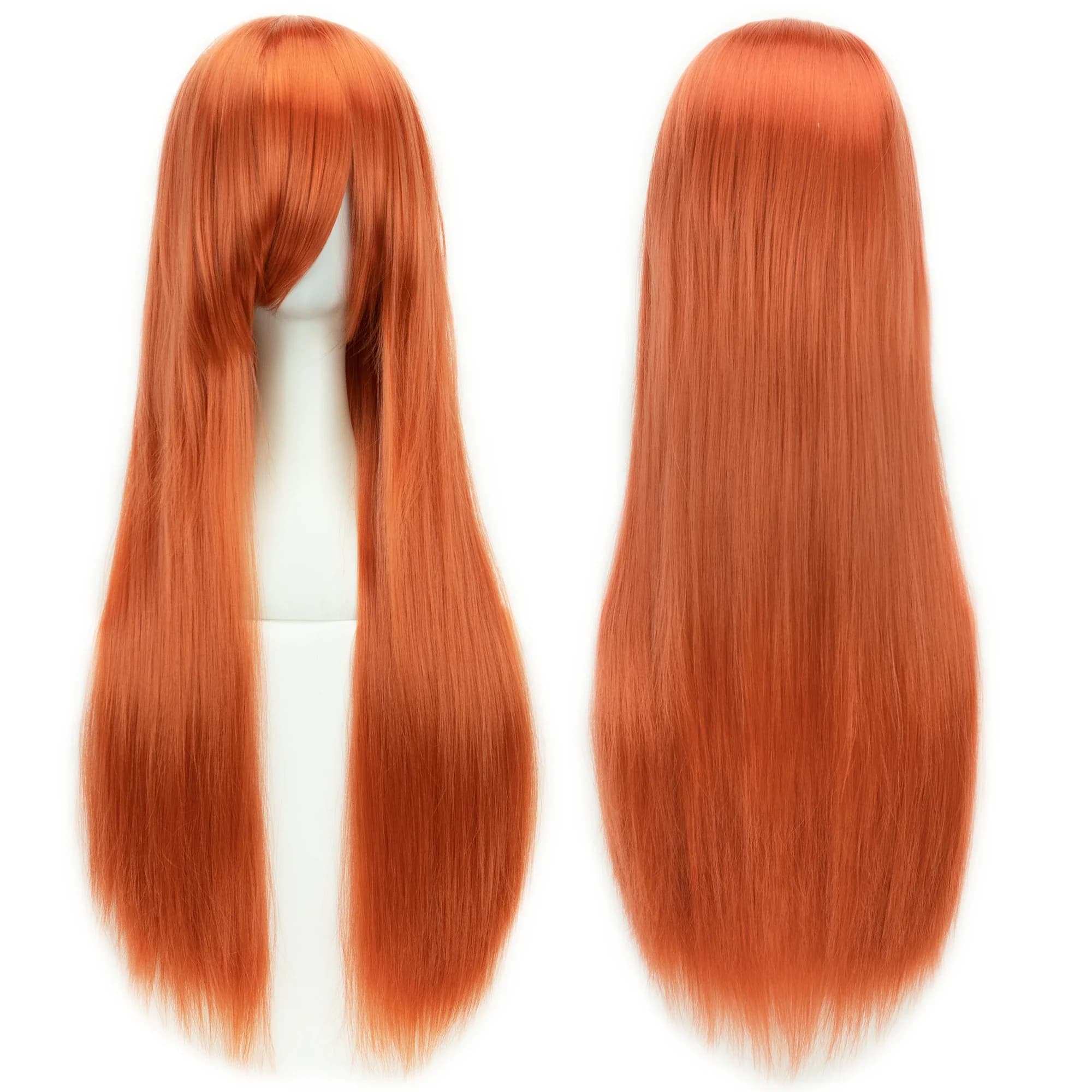 Soowee cheveux synthétiques longs blanc violet Cosplay perruques fête cheveux noirs perruque droite 