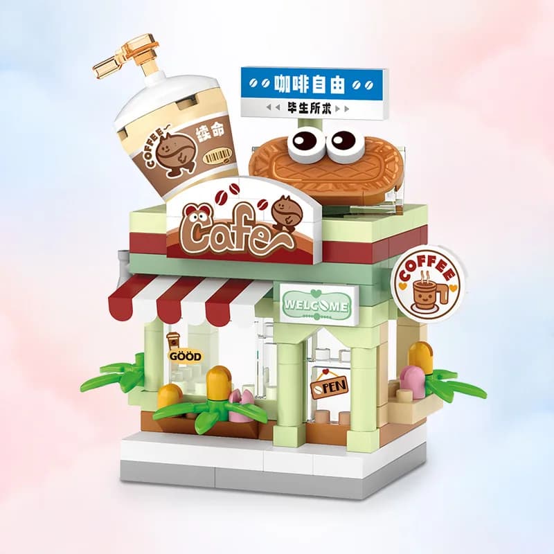 NOUVEAU Kit de Blocs de Construction Modèle de Jouet en Briques : Restaurant, Dessert, Café, Fruits,