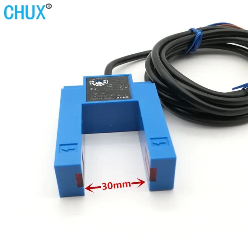 Capteur photoélectrique CHUX en forme de U, interrupteur NPN PNP, distance de 3 cm, NO+NC, type diff
