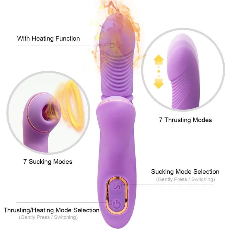 Dibe-Godemiché à Succion de Clitoris pour Femme, Jouet Sexuel Vibrant à 7 Fréquences, Chauffant le P